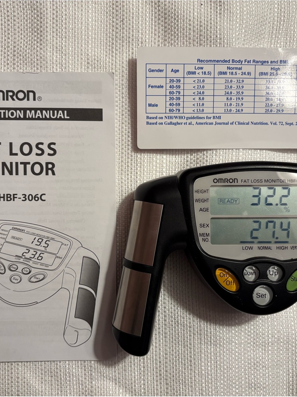 OMRON Black and Silver Body Fat Loss Monitor HBF-306C